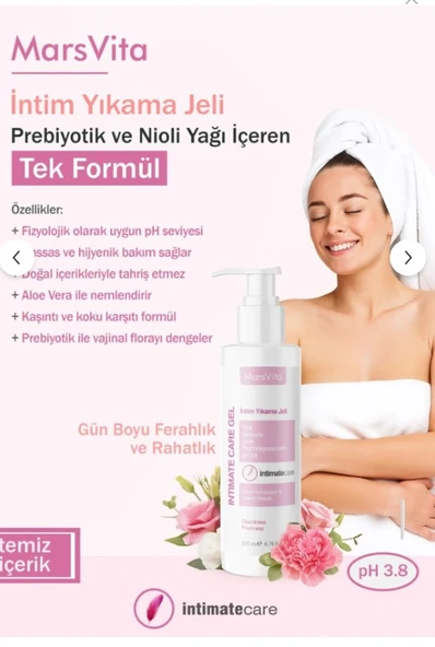 MARSVİTA İntim Yıkama Jeli 200 ml – Prebiyotik ve Nioli Yağı İçeren ürün görseli 1