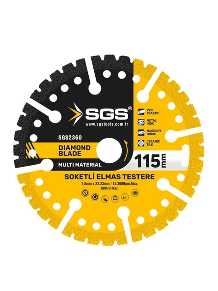 Sgs Çok Amaçlı Multı-materıal Elmas Kesme Diski 115 Mm Sgs2360 ürün görseli 1