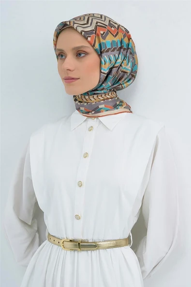 9542 ARMİNE SAF İPEK EŞARP - Resim 4