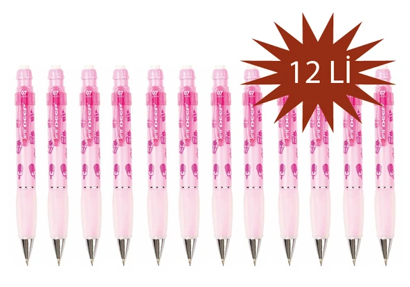 Serve Deep Pastel Tatlı Serisi 0.7 mm Şeker Pembe Versatil Kalem 12li paket ürün görseli 1