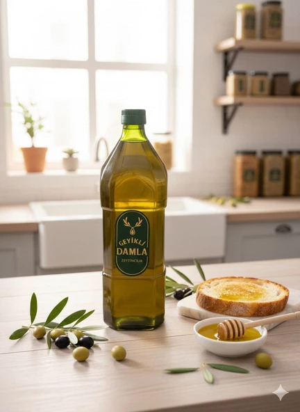 Geyikli Damla Erken Hasat Soğuk Sıkım Naturel Sızma Zeytinyağı (2 Litre) ürün görseli 1