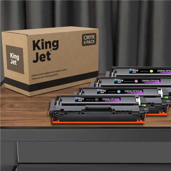 KingJET HP Uyumlu (205A) CF530A Standart Kapasiteli 4 Renk (Takım) Çipli Muadil Toneri | MFP M180n ürün görseli 1