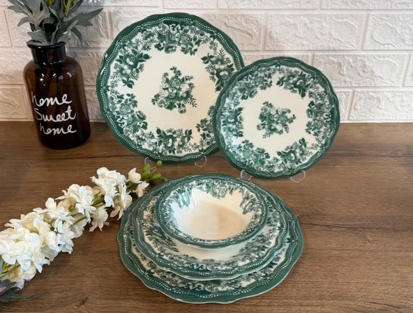 Porser Velour Green Fulya 24 Parça Yemek Takımı ürün görseli 1