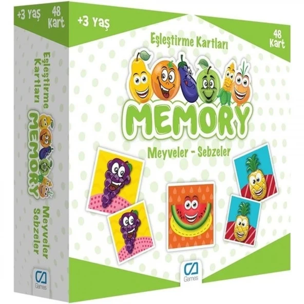 Games Memory Eşleştirme Kartları Meyve Sebzeler 48 Kart 5040 ürün görseli 1