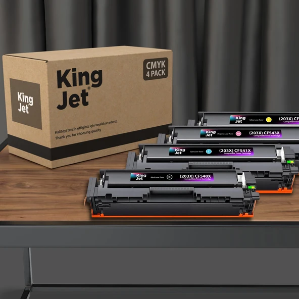 KingJET HP Uyumlu (203X) CF540X Yüksek Kapasiteli 4 Renk (Takım) Çipli Muadil Toneri | MFP M281fdn ürün görseli 1