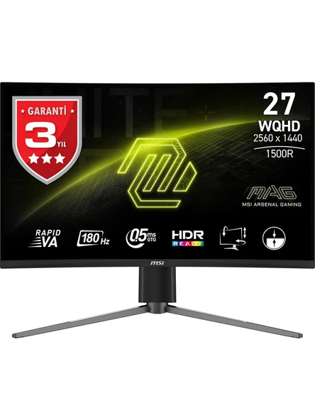 MSI MAG 27CQ6PF 27" 0.5 ms 2K Curved 180 Hz Oyuncu Monitörü ürün görseli 1
