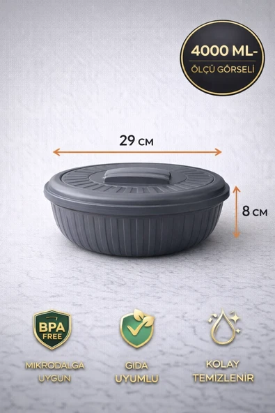 4 LT Şeffaf Kapaklı Saklama Kabı - Resim 4