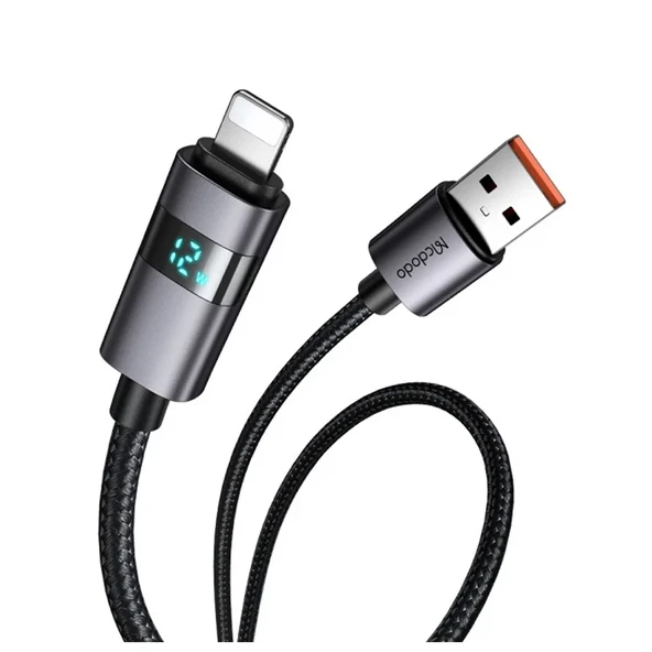 MCDODO CA-6490 USB-A - YATAY LED EKRANLI AYDINLATMA KABLOSU SİYAH 1.2M ürün görseli 1