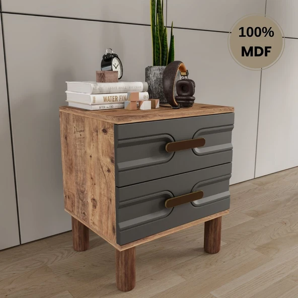 Zen 2 çekmeceli MDF komodin - Resim 2
