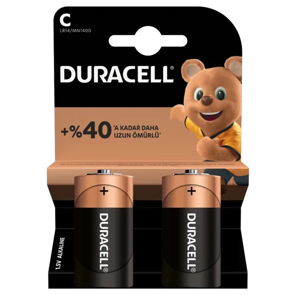 Duracell C Orta Pil 2'li ürün görseli 1
