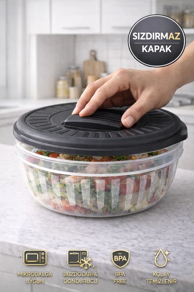 4 LT Şeffaf Kapaklı Saklama Kabı - Resim 2