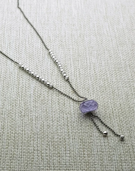 Swarovski Taş Dorika Gümüş Kolye ürün görseli 1