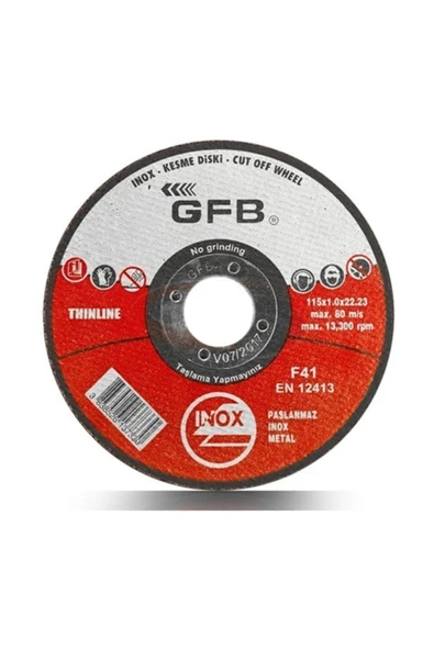 GFB Metal Kesici Taş 115X1 Inox Kesme Taşı (50 Adet) ürün görseli 1