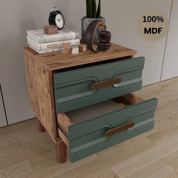 Zen 2 çekmeceli MDF komodin - Resim 2