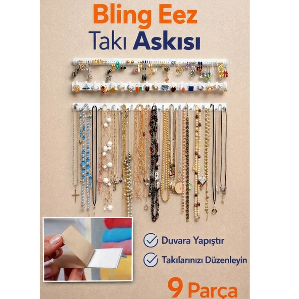 Bling Eez Takı Askısı 9 Parça Takı Aksesuar Düzenleyici Kolye Küpe Yüzük Takı Organizer ürün görseli 1