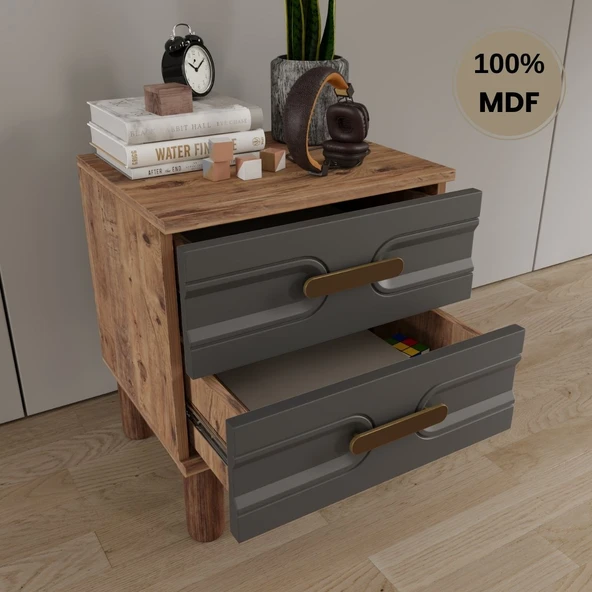 Zen 2 çekmeceli MDF komodin - Resim 3