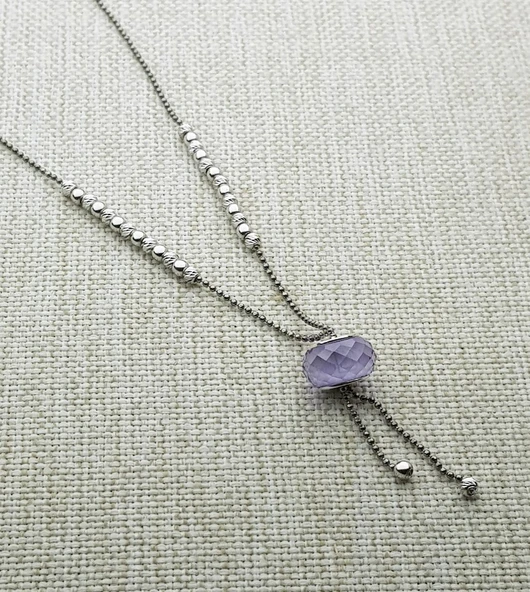 Swarovski Taş Dorika Gümüş Kolye - Resim 2