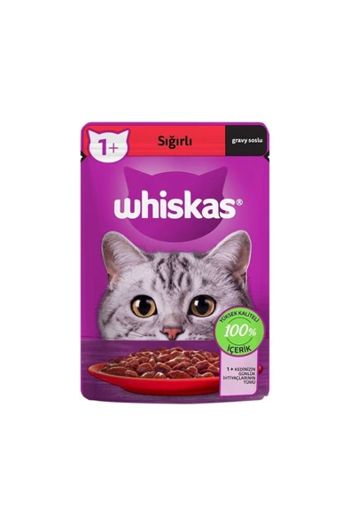 Whiskas Pouch Sığırlı Yetişkin Kedi Maması 85 gr x 28 Adet ürün görseli 1