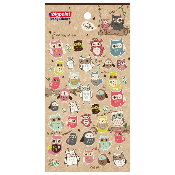 Bigpoint Sticker Baykuşlar (Bubo) x 15 Adet ürün görseli 1