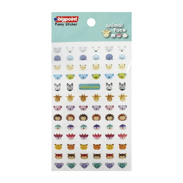 Bigpoint Sticker Hayvan Yüzleri x 15 Adet ürün görseli 1