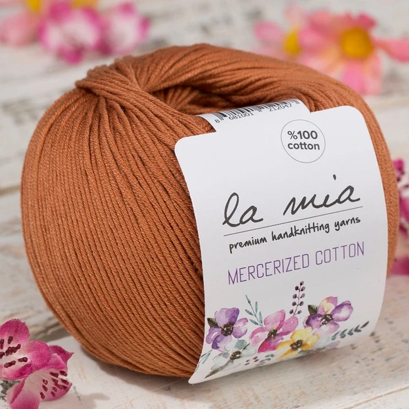 La Mia Mercerized Cotton Açık Kahverengi El Örgü İpi - 211 - 33580 ürün görseli 1