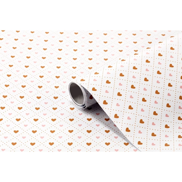 Bigpoint Yapışkanlı Folyo 2m Kalp Desen No:49 x 12 Rulo ürün görseli 1