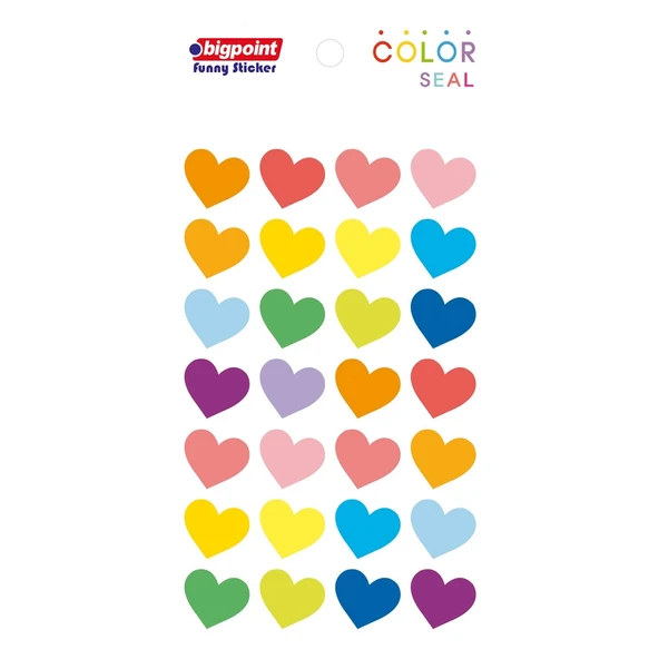 Bigpoint Sticker Çok Renkli Kalpler 3 x 15 Adet ürün görseli 1