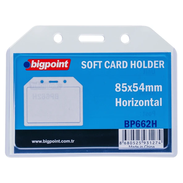 Bigpoint Kart Kabı Yatay Şeffaf 85x54mm x 10 Adet ürün görseli 1