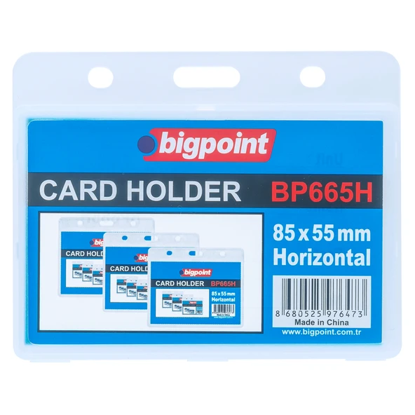 Bigpoint Çift Taraflı PP Kart Kabı Yatay Şeffaf 85x55mm x 10 Adet ürün görseli 1