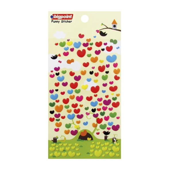Bigpoint Sticker Çok Renkli Kalpler 2 x 15 Adet ürün görseli 1