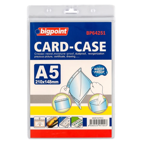 Bigpoint Kilitli Kart Poşeti Dikey A5 (148x210mm) x 10 Adet ürün görseli 1