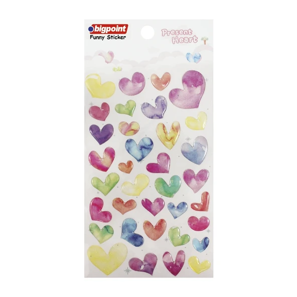 Bigpoint Sticker Çok Renkli Kalpler 1 x 15 Adet ürün görseli 1