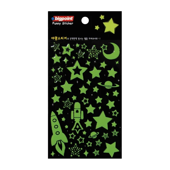 Bigpoint Sticker Fosforlu Uzay x 15 Adet ürün görseli 1