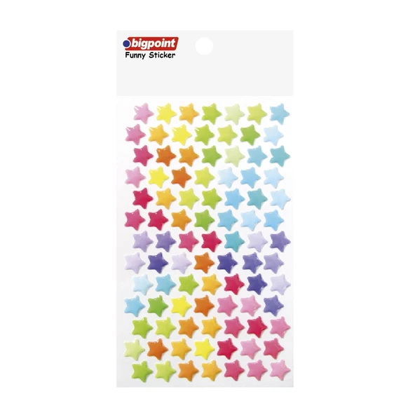 Bigpoint Sticker Pastel Renkli Yıldızlar Orta Boy x 15 Adet ürün görseli 1