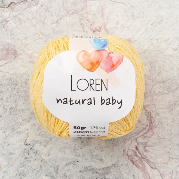 Loren Natural Baby Sarı El Örgü İpi - R086 - 33942 ürün görseli 1