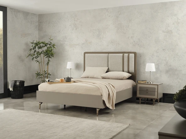 Dienni Truva Çift Kişilik Karyola ve Tasarım Başlık Seti - Modern Yatak İskeleti ve Başlık Takımı160x200 Çift Kişilik Karyola ve Tasarım Başlık Seti(Yatak Hariç) ürün görseli 1