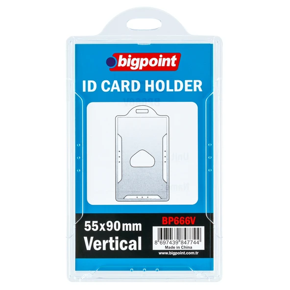 Bigpoint Kart Kabı Sert Dikey Şeffaf 55x90mm x 10 Adet ürün görseli 1
