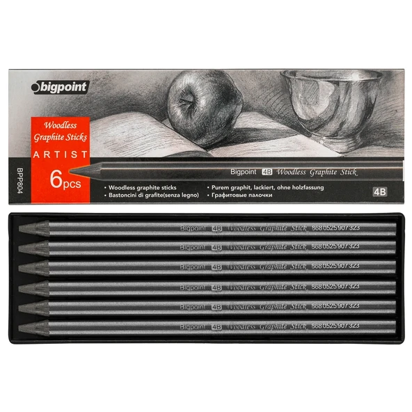 Bigpoint Grafit Kurşun Kalem 4B x 6 Adet - Resim 2