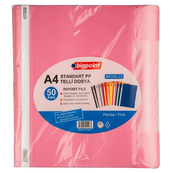 Bigpoint Telli Dosya Pembe x 50 Adet - Resim 2