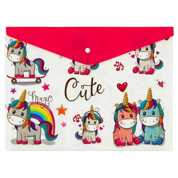 Bigpoint Çıtçıtlı Dosya A4 Unicorn Desenli x 12 Adet ürün görseli 1