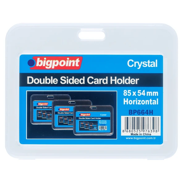 Bigpoint Çift Taraflı Kart Kabı Kristal Yatay Şeffaf 85x54mm x 10 Adet ürün görseli 1