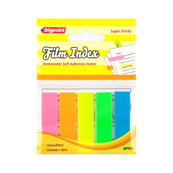 Bigpoint Yapışkanlı Film Index 5 Renk x 30 Adet ürün görseli 1