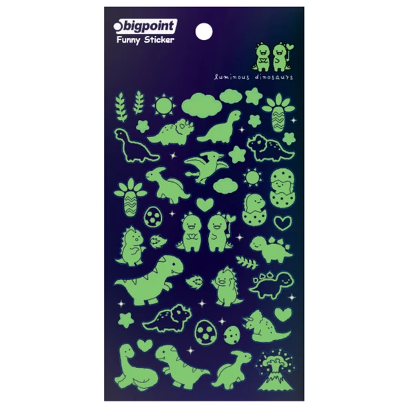 Bigpoint Sticker Fosforlu Dinazorlar x 15 Adet ürün görseli 1