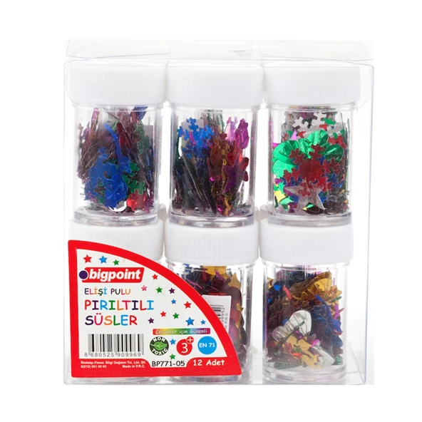 Bigpoint Elişi Pulu Pırıltılı Süsler x 12 Adet ürün görseli 1