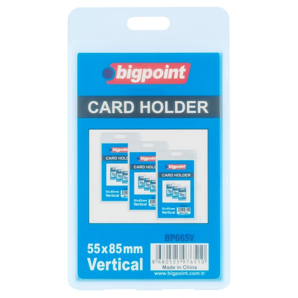 Bigpoint Çift Taraflı PP Kart Kabı Dikey Şeffaf 55x85mm x 10 Adet ürün görseli 1