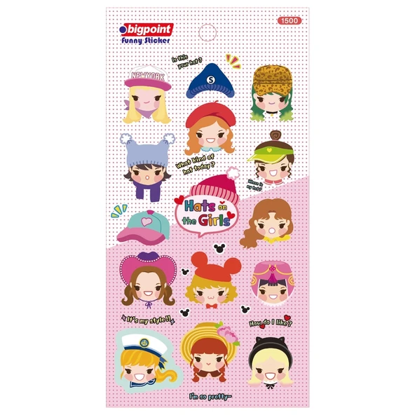 Bigpoint Sticker Kız Çocukları x 15 Adet ürün görseli 1
