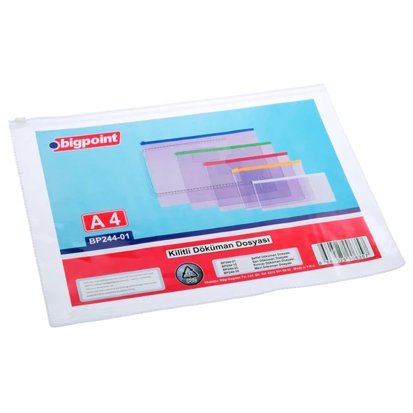 Bigpoint Kilitli Döküman Dosyası A4 PVC Beyaz x 12 Adet ürün görseli 1