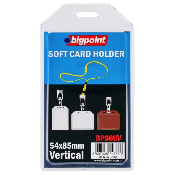 Bigpoint Kart Kabı Dikey Şeffaf 54x85mm x 5 Adet ürün görseli 1