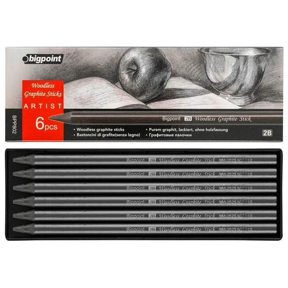 Bigpoint Grafit Kurşun Kalem 2B x 6 Adet - Resim 2
