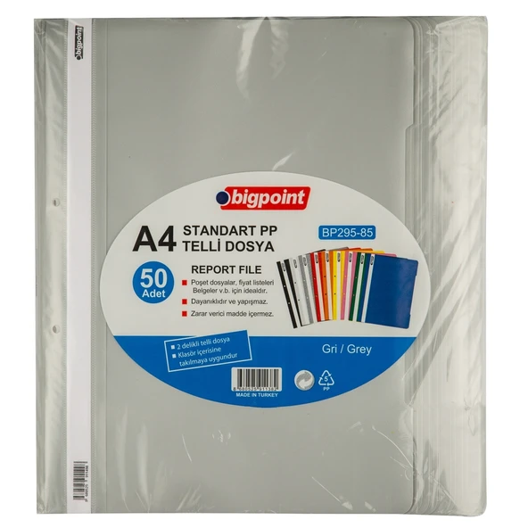 Bigpoint Telli Dosya Gri x 50 Adet - Resim 2